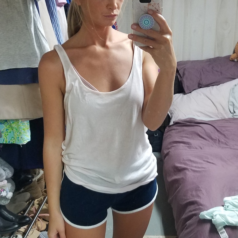 VS PINK Oversized Low Back Tank Top